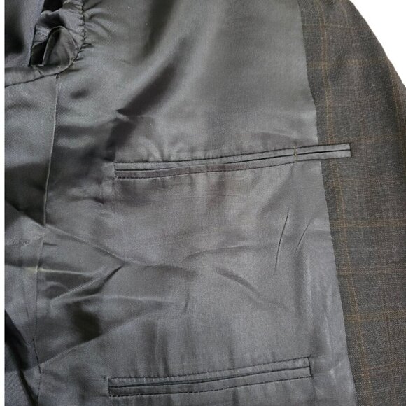 Hickey Freeman Vintage Madison Window Pane Gray Single Breasted Blazer Sz 42R - Picture 10 of 11
